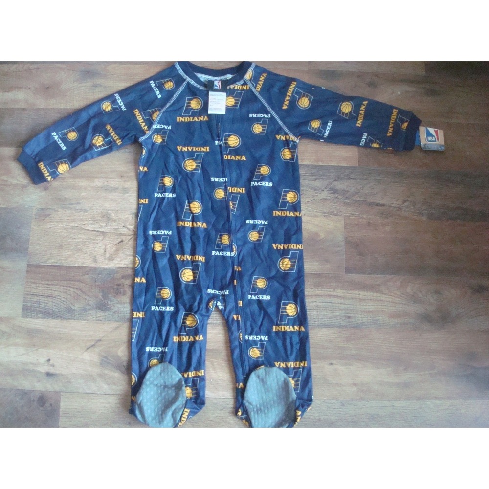 INDIANA PACERS 24M Infant/Toddler Coverall Zip Up Sleeper ROMPER 1Z